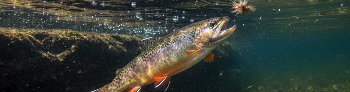 Brook Trout Grabbing Dry Fly